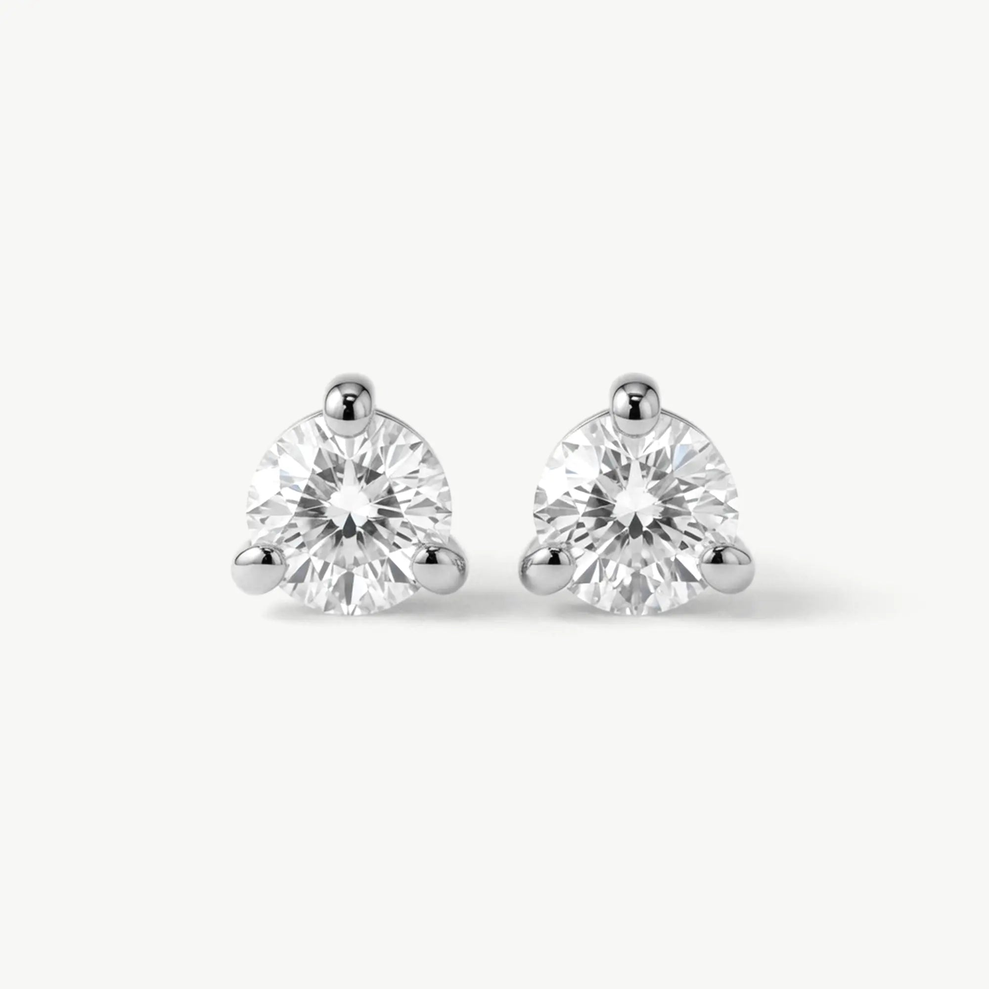 14K Solid Gold Diamond Stud Earrings