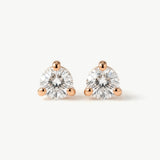 14K Solid Gold Diamond Stud Earrings