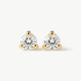 14K Solid Gold Diamond Stud Earrings