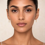 14K Solid Gold Cuban Link Diamond Drop Earrings