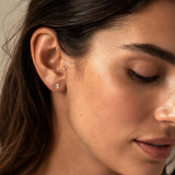 14K Solid Gold Initial Stud Earrings