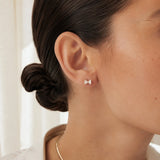 14K Solid Gold Diamond Bow Stud Earrings