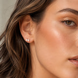 14K Solid Gold Diamond Bow Stud Earrings
