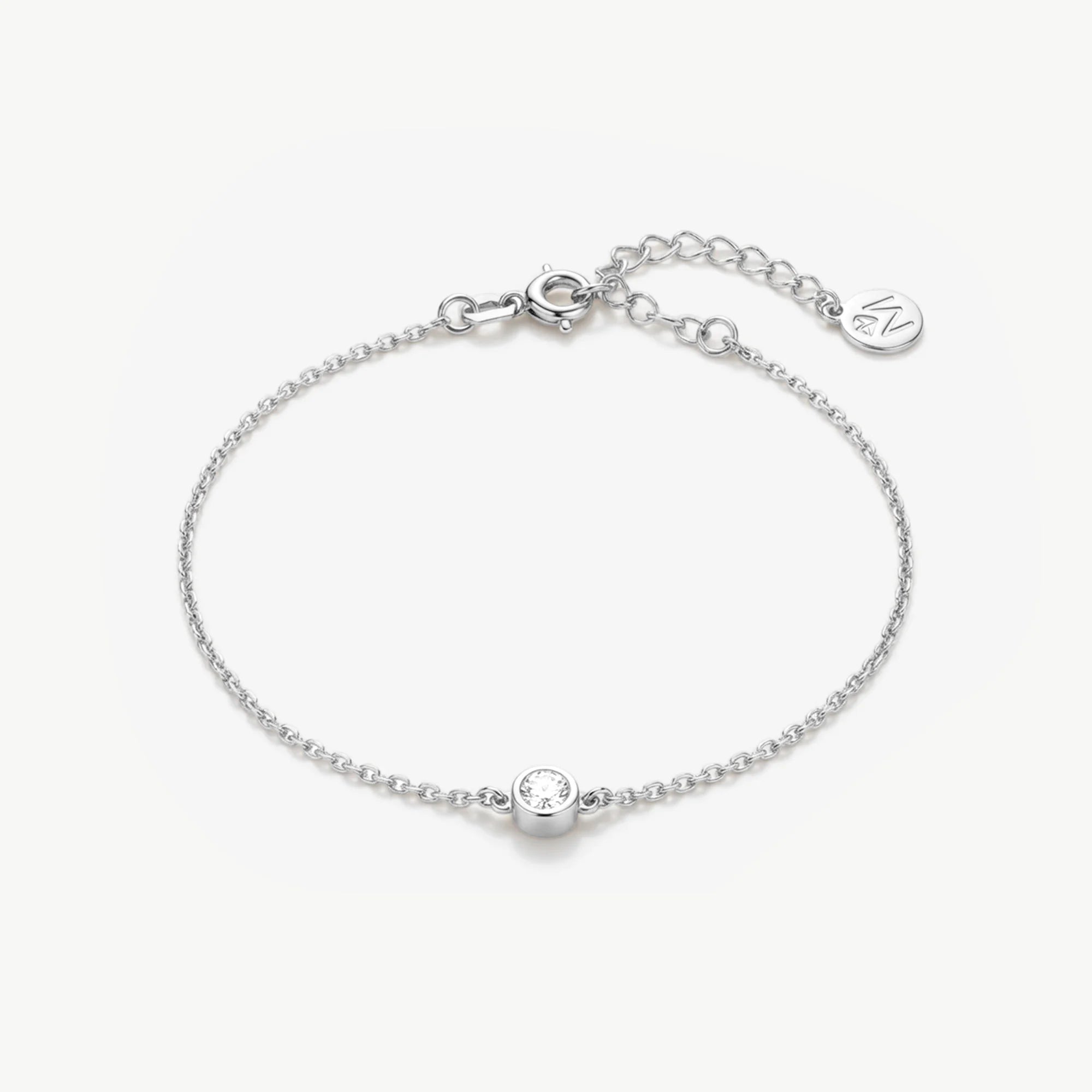 14K Solid Gold Solitaire Diamond Bracelet