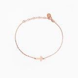 14K Solid Gold Cross Bracelet