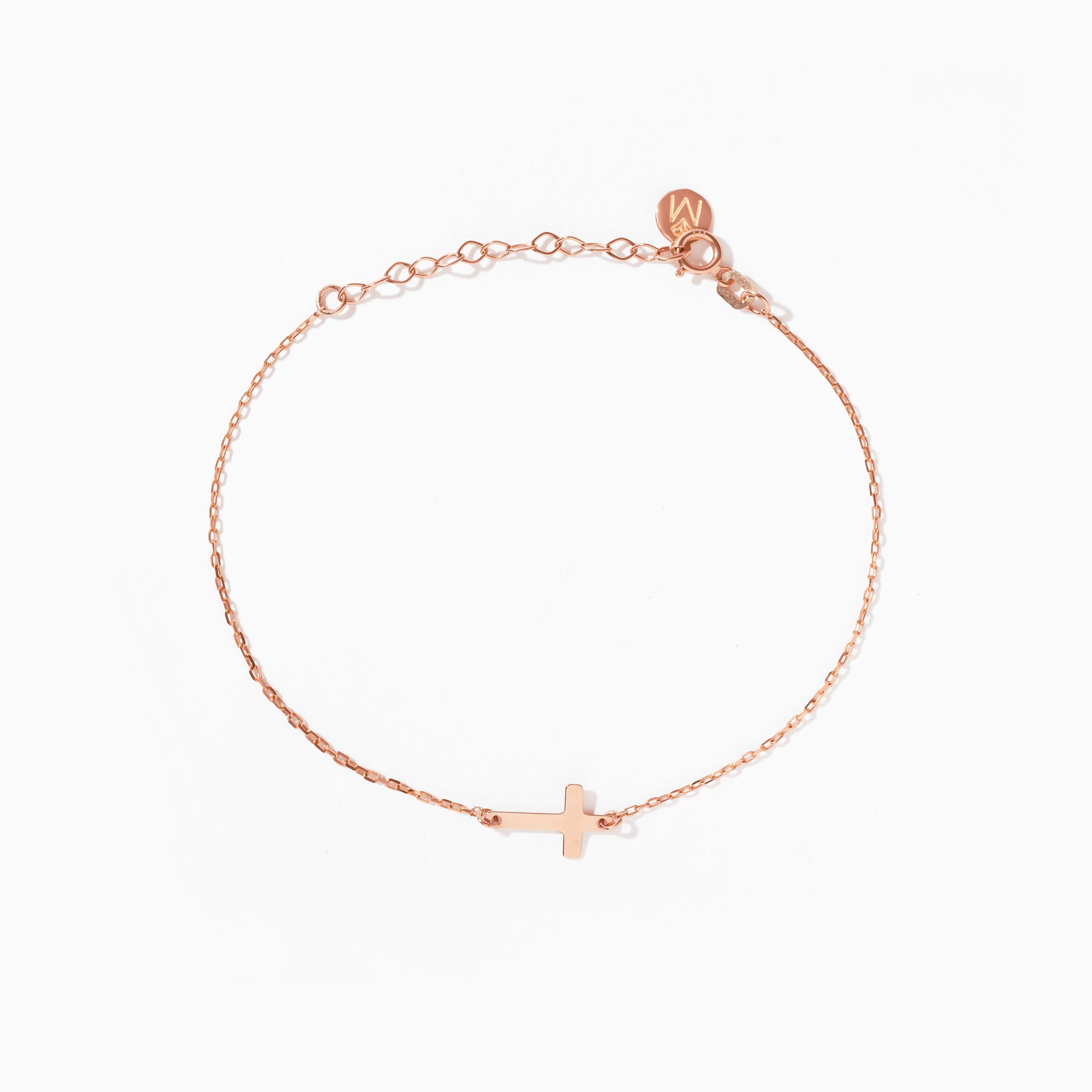 14K Solid Gold Cross Bracelet