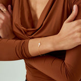 14K Solid Gold Cross Bracelet