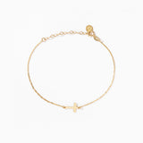 14K Solid Gold Cross Bracelet