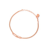 14K Solid Gold Curb Chain Bracelet with Paperclip Links