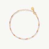 14K Solid Gold Tricolor Beaded Bracelet