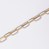 14K Solid Gold Dainty Paperclip Chain Bracelet