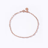 14K Solid Gold Dainty Paperclip Chain Bracelet