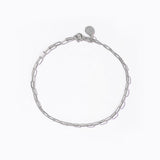 14K Solid Gold Dainty Paperclip Chain Bracelet