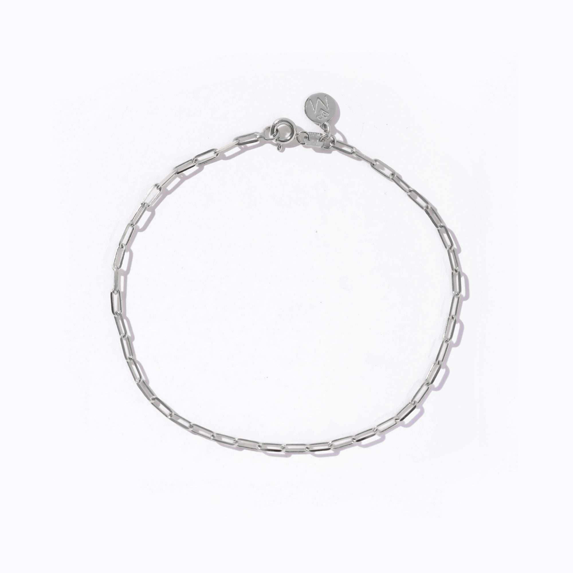 14K Solid Gold Dainty Paperclip Chain Bracelet