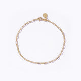 14K Solid Gold Dainty Paperclip Chain Bracelet