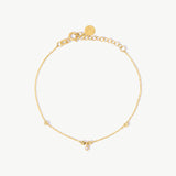 14K Solid Gold Ball Beaded Bracelet with Diamond – Everyday Stackable Jewelry