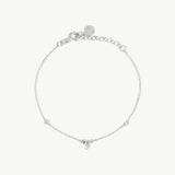 14K Solid Gold Ball Beaded Bracelet with Diamond – Everyday Stackable Jewelry