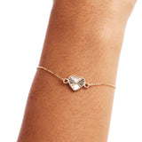 14K Solid Gold Heart Bracelet