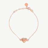 14K Solid Gold Heart Bracelet
