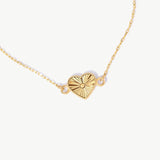 14K Solid Gold Heart Bracelet