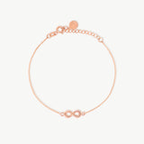 14K Solid Gold Infinity Charm Bracelet, Dainty Love Bracelet, Forever Jewelry