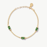 14K Solid Gold Personalized Baguette Birthstone Bracelet