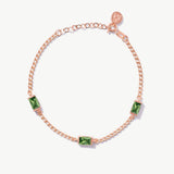 14K Solid Gold Personalized Baguette Birthstone Bracelet