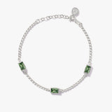 14K Solid Gold Personalized Baguette Birthstone Bracelet