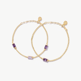 14K Solid Gold Personalized Baguette Birthstone Bracelet