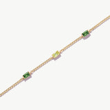 14K Solid Gold Personalized Baguette Birthstone Bracelet