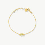 14K Solid Gold Personalized Baguette Birthstone Bracelet