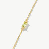 14K Solid Gold Personalized Baguette Birthstone Bracelet