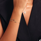 14K Solid Gold Personalized Baguette Birthstone Bracelet