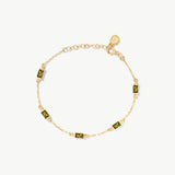 14K Solid Gold Personalized Baguette Birthstone Bracelet