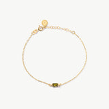 14K Solid Gold Personalized Baguette Birthstone Bracelet
