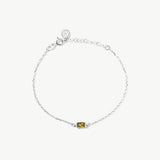14K Solid Gold Personalized Baguette Birthstone Bracelet
