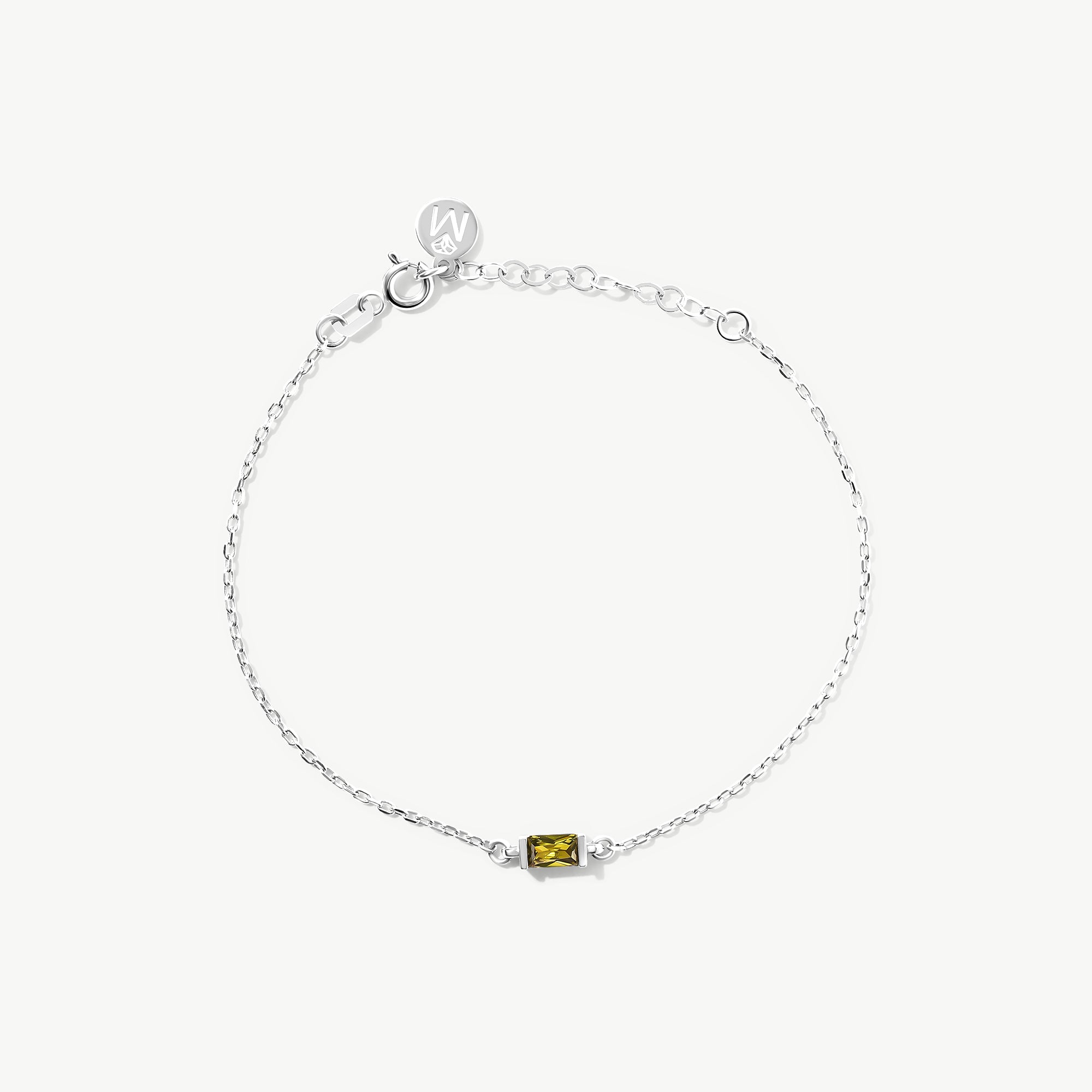 14K Solid Gold Personalized Baguette Birthstone Bracelet