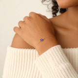14K Solid Gold Evil Eye Bracelet: Beaded Protection Jewelry