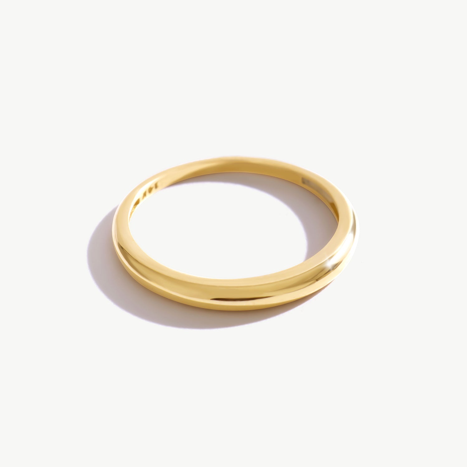 14K Solid Gold Dome Ring In Yellow Gold