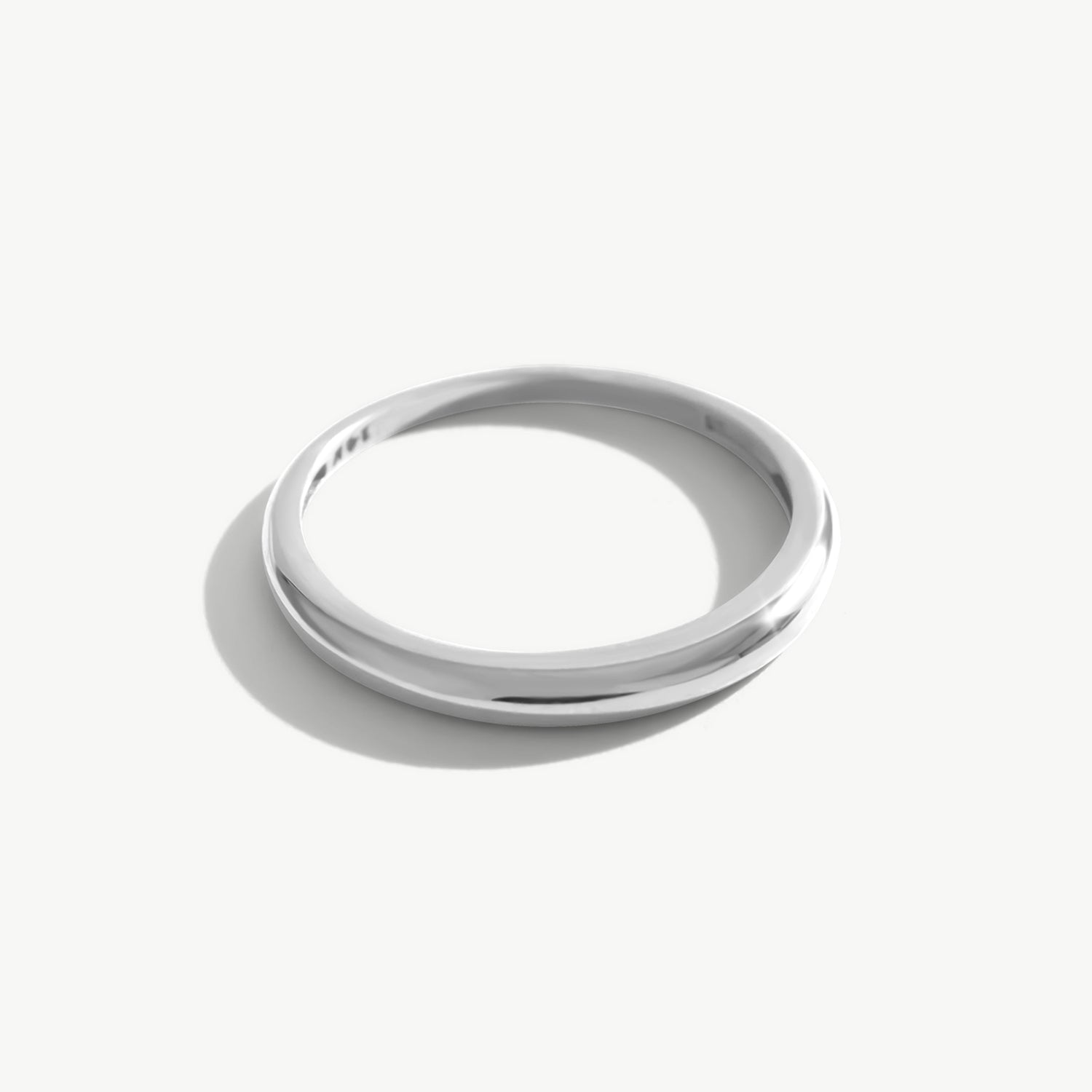 White Gold Dome Ring Minimalist Band