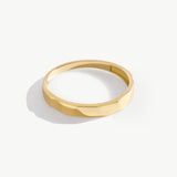 14K Solid Gold Diamond-Cut Ring – Unique Stacking Ring for Women