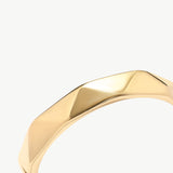 14K Solid Gold Diamond-Cut Ring – Unique Stacking Ring for Women
