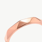 14K Solid Gold Diamond-Cut Ring – Unique Stacking Ring for Women