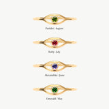 Birthstone Options For Personalized Evil Eye Rings