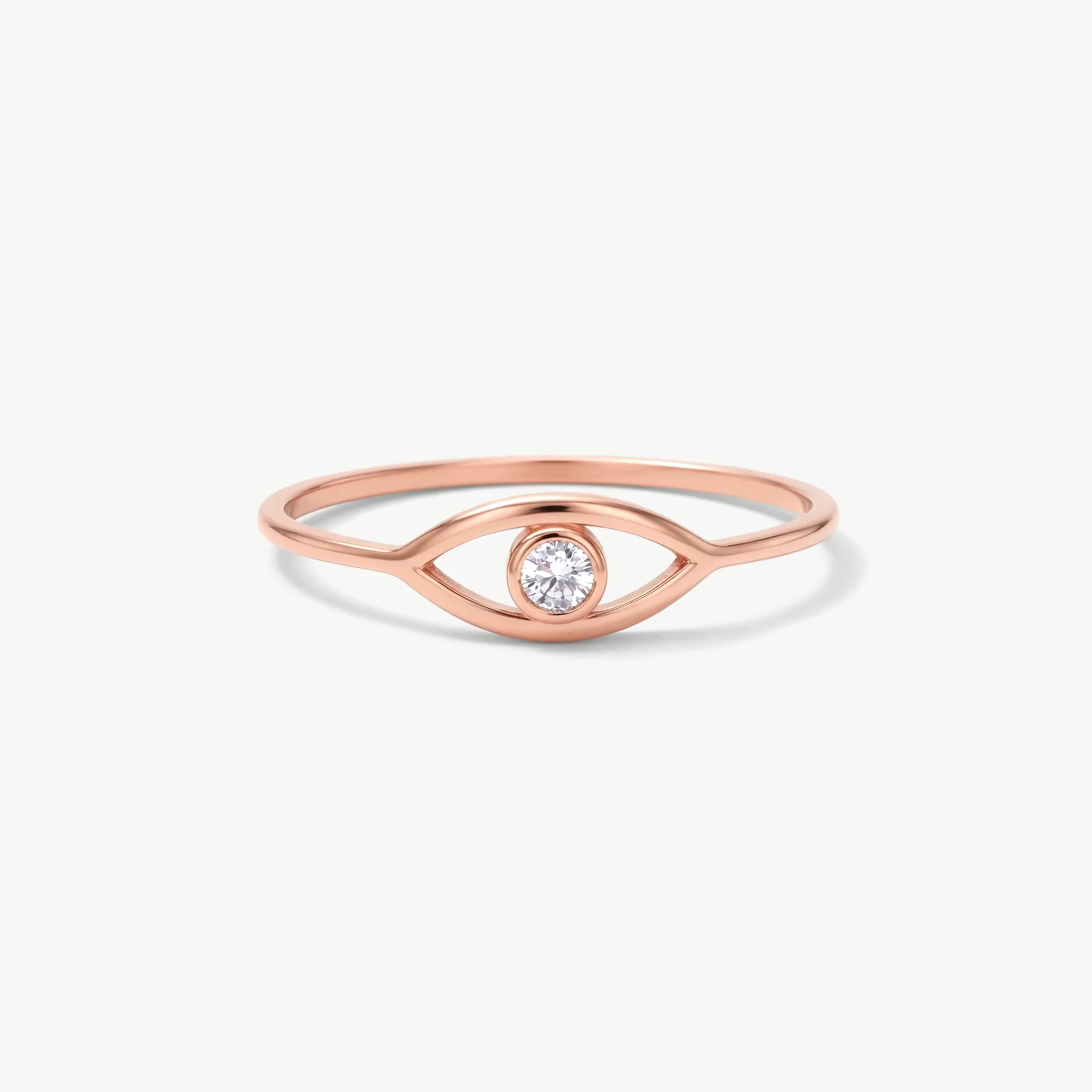 14K Solid Gold Personalized Evil Eye Birthstone Ring | Madano Jewels