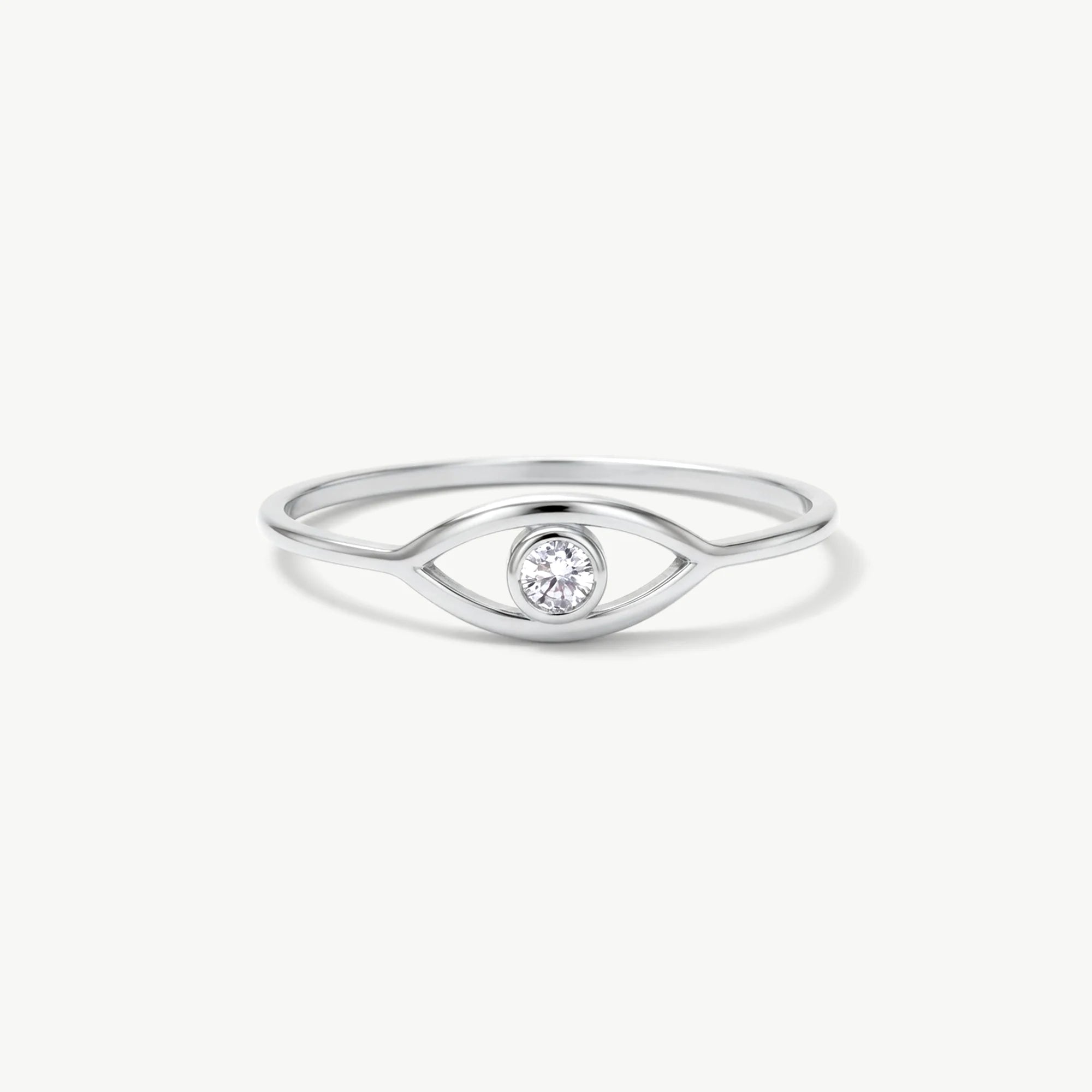 14K Solid Gold Personalized Evil Eye Birthstone Ring | Madano Jewels
