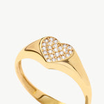 Yellow Gold Heart Shaped Diamond Ring With Natural Diamonds