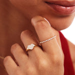 Romantic Diamond Heart Ring Jewelry Close Up