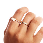 Minimalist Heart Diamond Ring Styled On Hand