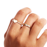 Minimalist Heart Diamond Ring Styled On Hand